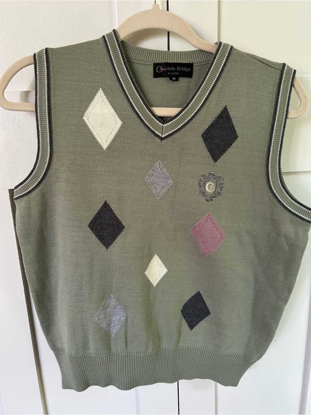 Classic Argyle Sweater Vest- Womens Medium